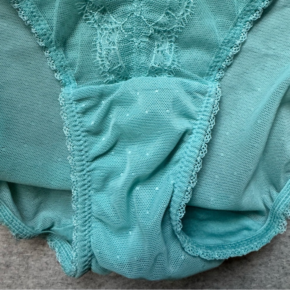 Wacoal Retro Chic Lace Underwire Bra and Panty Set - Teal - Picture 11 of 12